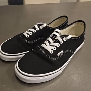Vans Black and White Authentic Canvas Sneakers